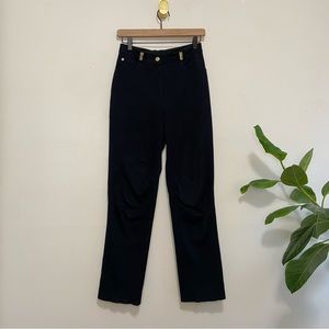 St. John Sport Navy Blue and Gold Basic High Rise Trouser Pants
